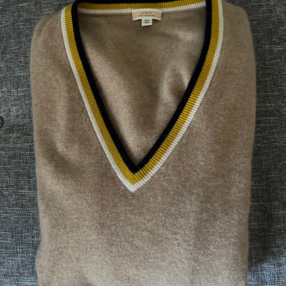 J Crew 100% Cashmere V-Neck Sweater